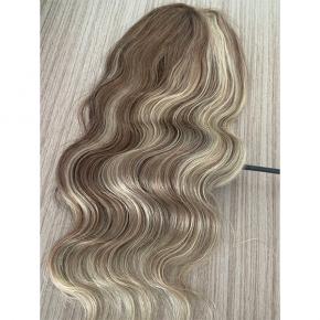 Premier one donor hair cuticle aligned  virgin human hair topper for women piano color  S036