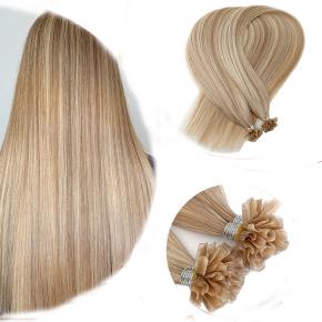 U tips hair nail hair  extensions keratin u tips hair remy hair balayage  color real hair S059 