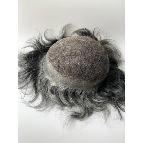  Australia #160 indian remy human hair men toupee with grey hair  lace and pu S068