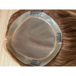 Human hair mono hair pieces hand made closure topper straight #4  Q037