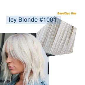 Tape in hair extensions human hair 100gram per pack 40pcs remy virgin hair white ice blonde #1001   Q0105