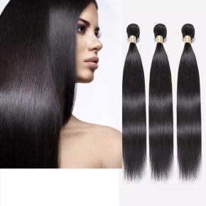 Factory wholesale Natural Human hair bundles  straight hair weft  raw hair Q77