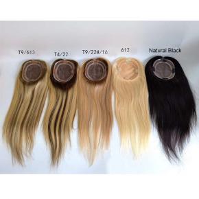 Stock human hair mono toppers for women S079