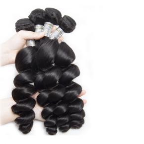 Loose wave Unprocessed hair natural black virgin human hair bundles s078