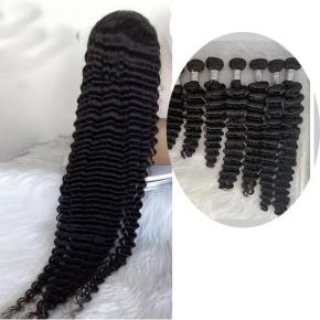 Deep wave high quality wig bundles wholesale long hair  S080