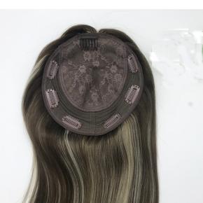 Jewish topper European virgin hair balayage silk base hair pieces Q077