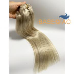 100 virgin human hair extensions Ash Blonde  straight double drawn hair extensions Q139