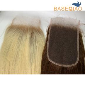 HD Lace human hair closures bonde and brown colors Q174