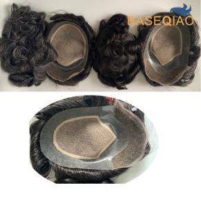 Silk base silk top Swiss lace frontal Natural men hair systems invisible hairline S178