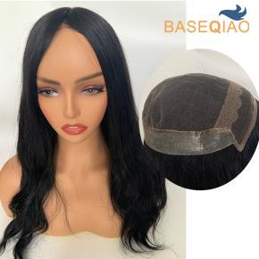 Lace with pu sides and back women hair units black hair  OCT topper   S179