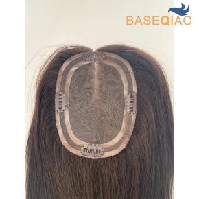 Mono Topper Long Hair Topper High Quality dark brown lace Hair system Human hair  S116 -187