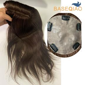 Human hair Straight injection hair women topper  silk base #2  Q162 - 189