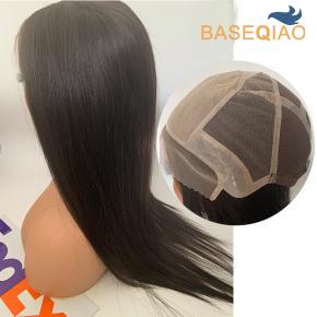 Medical silicone silk base wig lace  front hair system Natural black colors  Q163 -193 