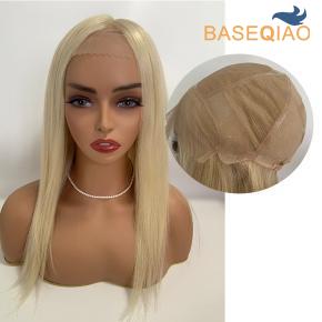   Silicone Medical wig  silk base  wig  virgin human hair blonde  Color women wig Q211