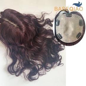 Injected silk base clip in hair  Topper hair pieces for women    Q162-239