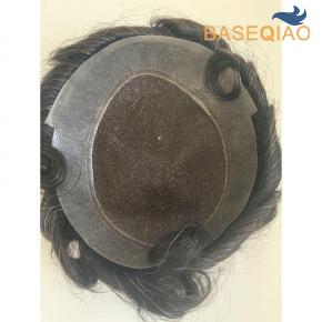 Australia male hair lace pu base  toupee #1b10 Human hair system  S233