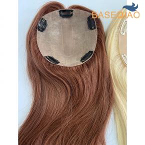 Remy human hair injected  silk part human hair toppers straight hair #33  Q162-243