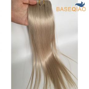 Wholesale clip in hair extensions Double Drawn Remy Virgin human hair Silver  Q264