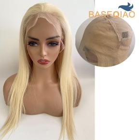 Full lace wig blonde human hair straight Brazilian tranparent blonde 613 wig  Q265