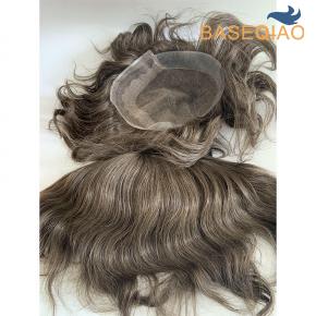 Swiss lace with pu sides and abck oct q6 toupee for men #6 D173S278