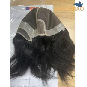 Full head  Men wig 100 real human hair  natural hairline lace wig Q157-285