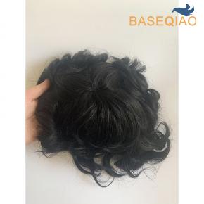  Thin skin knotted men hair wig human hair systems #1 S289