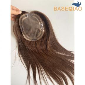 Skin base mono topper  human hair  for women clips on hairpieces #3 S079D197