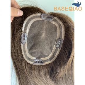 Top quality mono base human hair monofilament toupee hairpieces for women  #4 S079D197