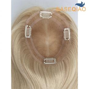  Free style human hair topper  Straight mono blonde hair S116-325