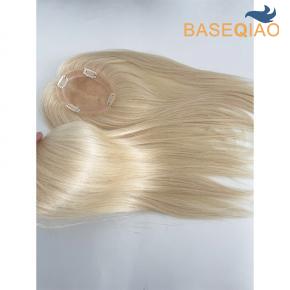  Best quality blonde hair Monofilament coverage toupee for women 18inch S116-331