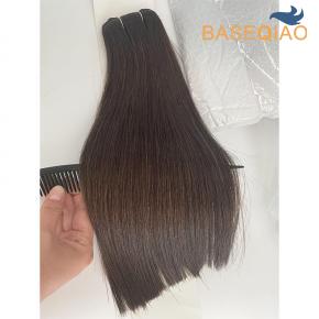 Virgin cuticle human hair weft hair extensions 14inch Brown hair#2 dark brown  Q334