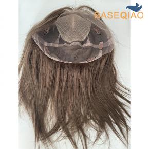 Virgin human hair silk base  lace toppers women hair pieces 5x5silk  D332