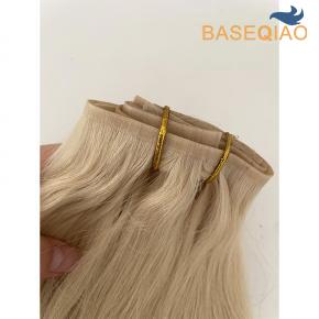 Highquality Pu clip in hair extensions seanless raw hair invisible  #613 18nch D383