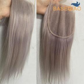   6x6 inch  Transparent lace closure human hair transparent lace grey human hair D397