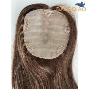 In stock Injected PU silk top human hair Wholesale  toppers  4p27   Q162