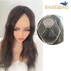 Customized 4x4 silk base lace topper dark brown human hair women toppers #2  D425