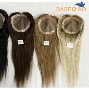 Mono Base women topper 100% human hair High quality full hand tied  in stock16inch  6x6inch  in stock  B66