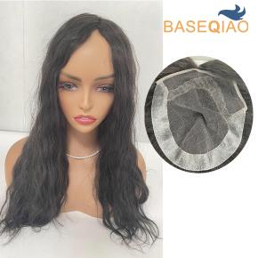 OCT Model Swiss lace  Top human hair topper Large size Virgin human hair for women D442