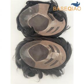 High quality man human hair wig Fine Mono Bond base hair replacement and hair toupee natural hair D460