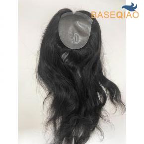 Thin skin base toupee for women straight human hair topper free part PU knotted   5x6.5 18 D469