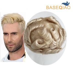 Swiss lace full lace men toupee human hair for men  hairpieces Blonde color   #613 D527 