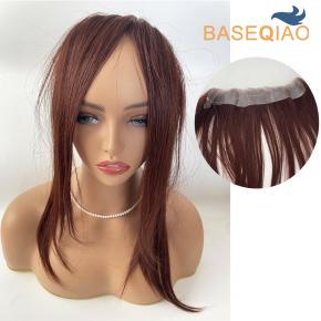 Thin skin knotted frontal human hairline for frontal hair pieces with invisible wire  #4 D518